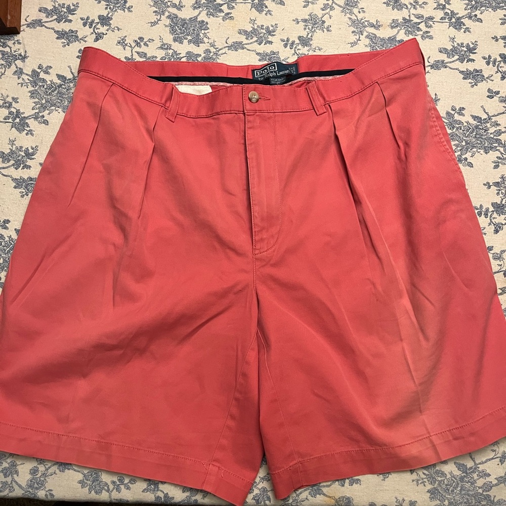 Ralph Lauren Men's Salmon Flat Front Shorts